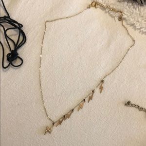 Asymmetrical lightning bolt necklace
